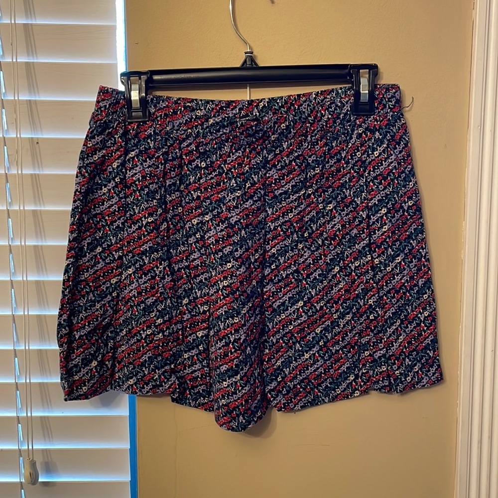 Red and Blue Floral Skirt